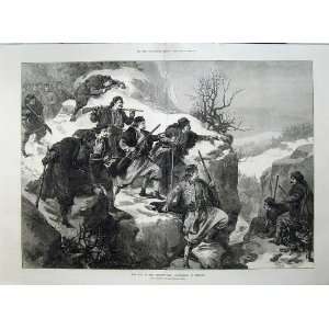   War Herzegovina 1876 Insurgents Ambush Men Weapons Art