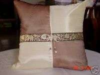 Nice Thai Silk Cushion Cover/ Pillow Case,Brown&Ivories  