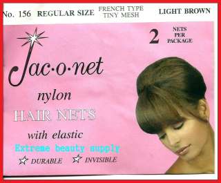 Jac O Net light brown franch tiny mesh elastic hair net  