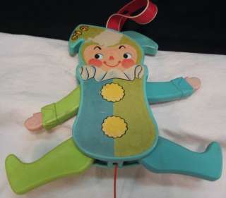 VTG 1969 FISHER PRICE JOLLY JUMPING JACK PULL TOY~145  