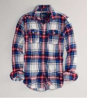 NWT AMERICAN EAGLE OUTFITTERS Men Plaid Flannel Shirt Size XS S M L 
