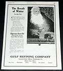 1919 OLD MAGAZINE PRINT AD, GULF, SUPREME AUTO OIL, LE LUGE ART