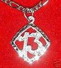 new lucky number 13 pendant charm thirteen sterling silver returns