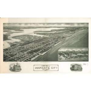   Map Aeroview of Margate City, New Jersey 1925.