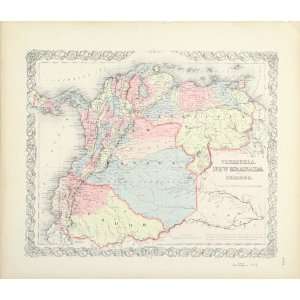  Antique Map of South America, 1859