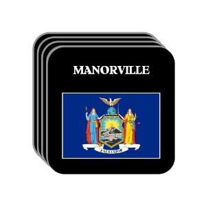  US State Flag   MANORVILLE, New York (NY) Set of 4 Mini 