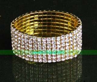 Jewellery 7 row crystal bracelet adjustable +gift  