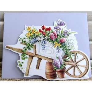  6 Carol Wilson Mailable Enclosure Cards Flower Cart 