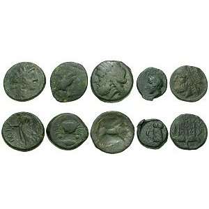  Five Bronze Coins from Magna Graecia; Bronze Lot 