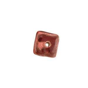  Jangles Ceramic Red Small Square Disc 15mm Beads Arts 
