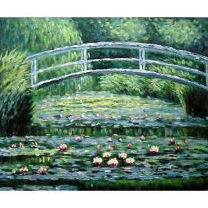  Waterlilies and Japanese bridge, Monet Oil Painting 20 x 
