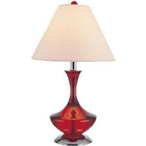  Lite Source Macomb Table Lamp LS 2689RED WHT