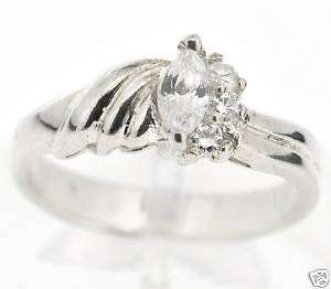 925 Sterling Silver White CZ Gentle Ring Size 6 US  