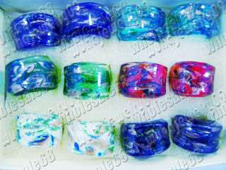 wholesale lots 24pcs colourful murano glass rings #7  9  