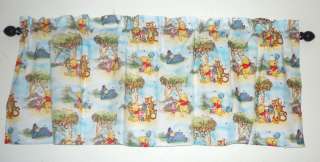 Tailored Valance, Winnie the Pooh scenic in white  