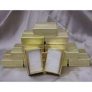    50 pcs Gold Cotton Filled Jewelry Gift Boxes 2x1 