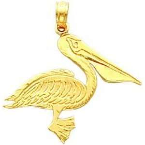  14K Gold Pelican Charm Jewelry