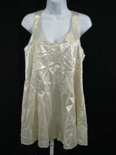 LAROK Golden White Pleated Sleeveless Mini Dress Sz. L  