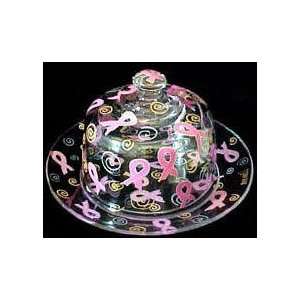  Pretty in Pink Design   Hand Painted   Cheese Dome and 