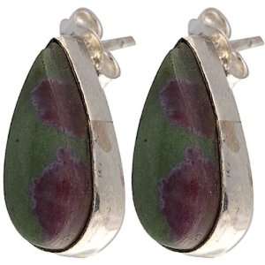  Ruby Zoisite Earrings   Sterling Silver 