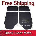New Set of Black 4pc Semi Custom Carpet Floor Mats Pads Covers Front 