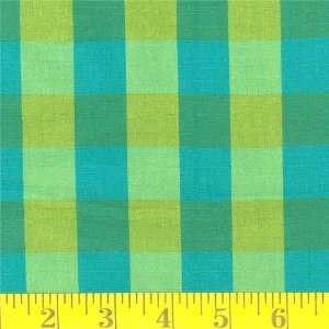   Juicy Plaid Turquoise/Lime Fabric By The Yard Arts, Crafts & Sewing