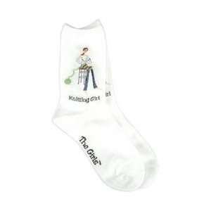  K Bell The Girls Socks Knitting Girl White GRL 067W; 2 