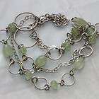 Sterling silver prehnite necklace 36 inches  