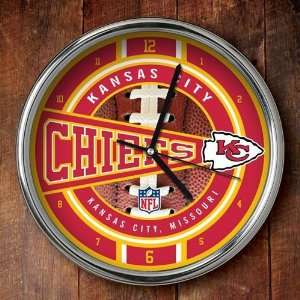  Kansas City Chiefs Chrome Clock With Easel Sports 