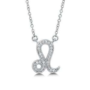 Mothers Day Cubic Zirconia Sterling Silver Zodiac Sign Leo Pendant 