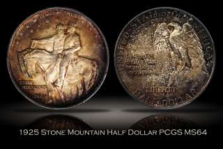1925 Stone Mountain Commemorative Half Dollar PCGS MS64 Beautiful Deep 