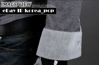 korea_pop Mens Slim fit Double layered shirts knit casual t shirts 