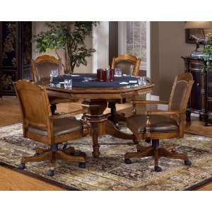  Nassau 5 Piece Game Set with Leather Back Game Chair in 