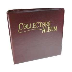   Binder Red Leatherette Trading Card Collectors Album Toys & Games