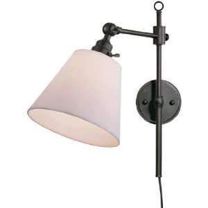  Kegan Aged Copper Wall Lamp With White Fabric Shade