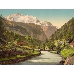  Vintage Travel Poster   Jungfrau and Lauterbrunnen Bernese 