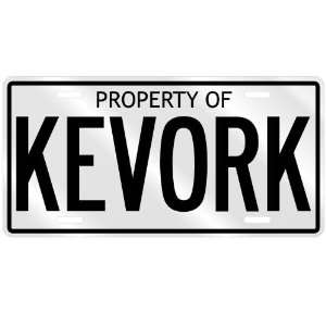  PROPERTY OF KEVORK LICENSE PLATE SING NAME