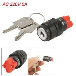 Amico 1NO 1NC Contact Round Keylock Type Rotary Push Button Switch AC 