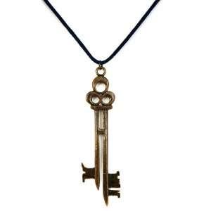  Extra Large Gothic Brass Key Pendant Necklace Jewelry