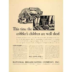  1936 Ad National Broadcasting Radio Cobblers Children 