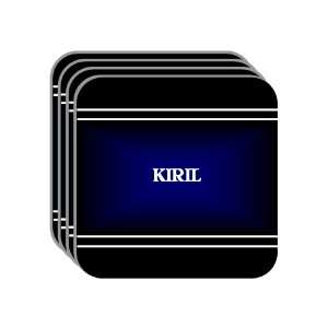 Personal Name Gift   KIRIL Set of 4 Mini Mousepad Coasters (black 