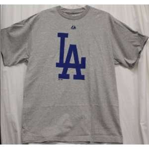  Los Angeles Dodgers T Shirt LA Logo Gray T Shirt (X LARGE 