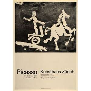  1971 Print Picasso Chariot Kunsthaus Zurich Poster 1969 