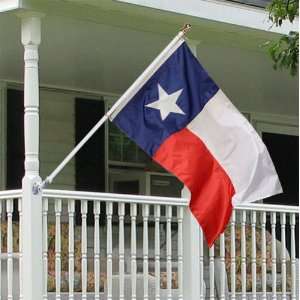  Texas 3x5 foot Tornado porch flag kit   white anti furl 