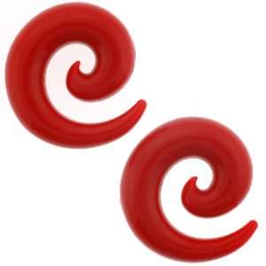  Red Spiral Flexible Silicone Ear Tapers   8G (3mm)   Sold 