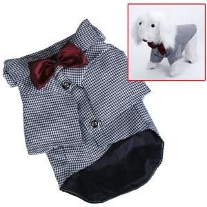 Pet Dog Black and White Check Clothes Apparel Business 