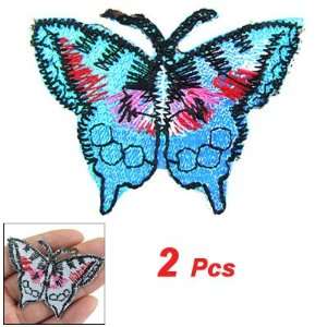  2 Pcs Clothes Butterfly Shape Iron On Embroidery Patch 