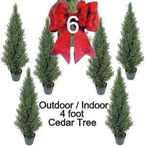   Potted 4 foot Cedar Tower Cone Topiary Tree Plants