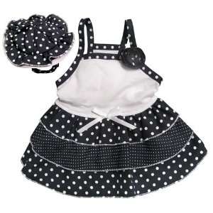   Dazzling Polka Dots Dog Sundress with Matching Hat   S
