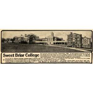  1911 Ad Sweet Briar College Women Blue Ridge Mountains 